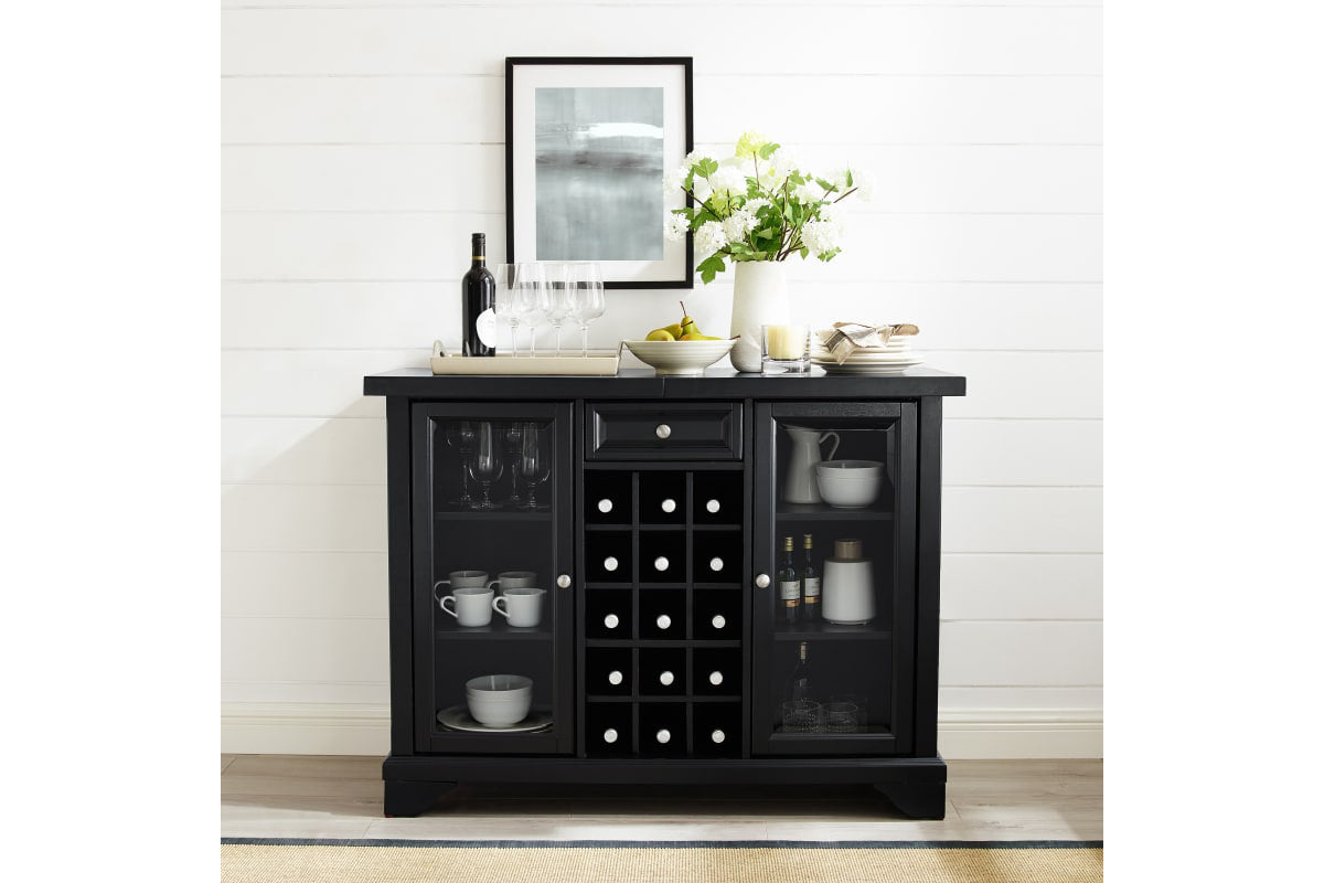 Lafayette Sliding Top Bar Cabinet - Black