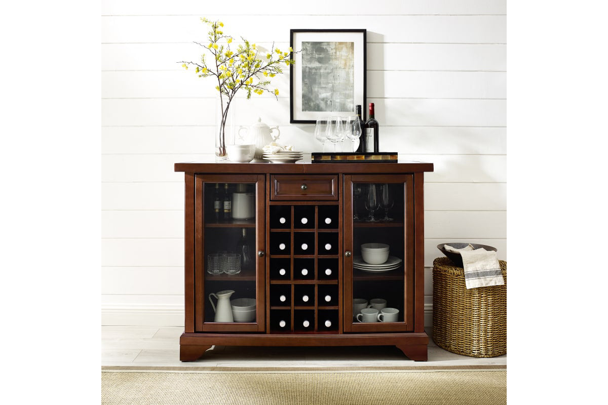 Lafayette Sliding Top Bar Cabinet - Mahogany