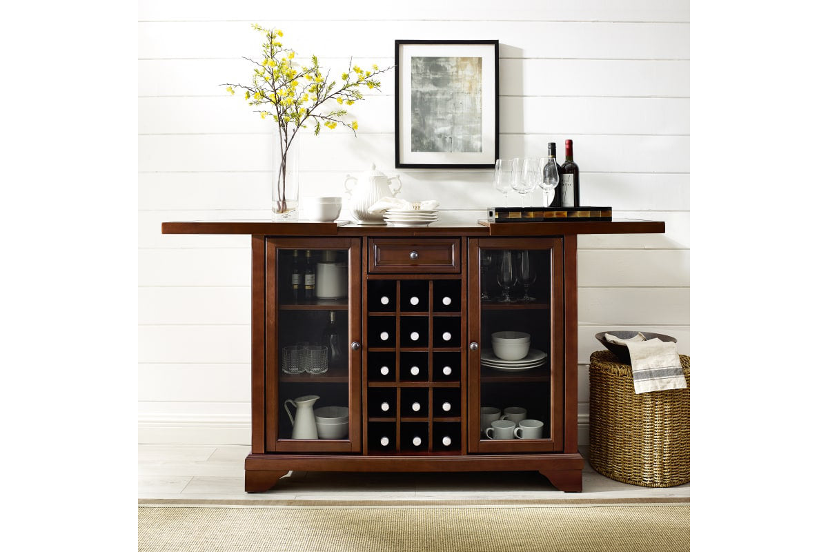 Lafayette Sliding Top Bar Cabinet - Mahogany