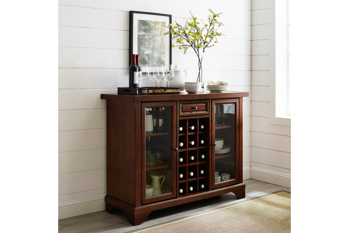 Lafayette Sliding Top Bar Cabinet - Mahogany