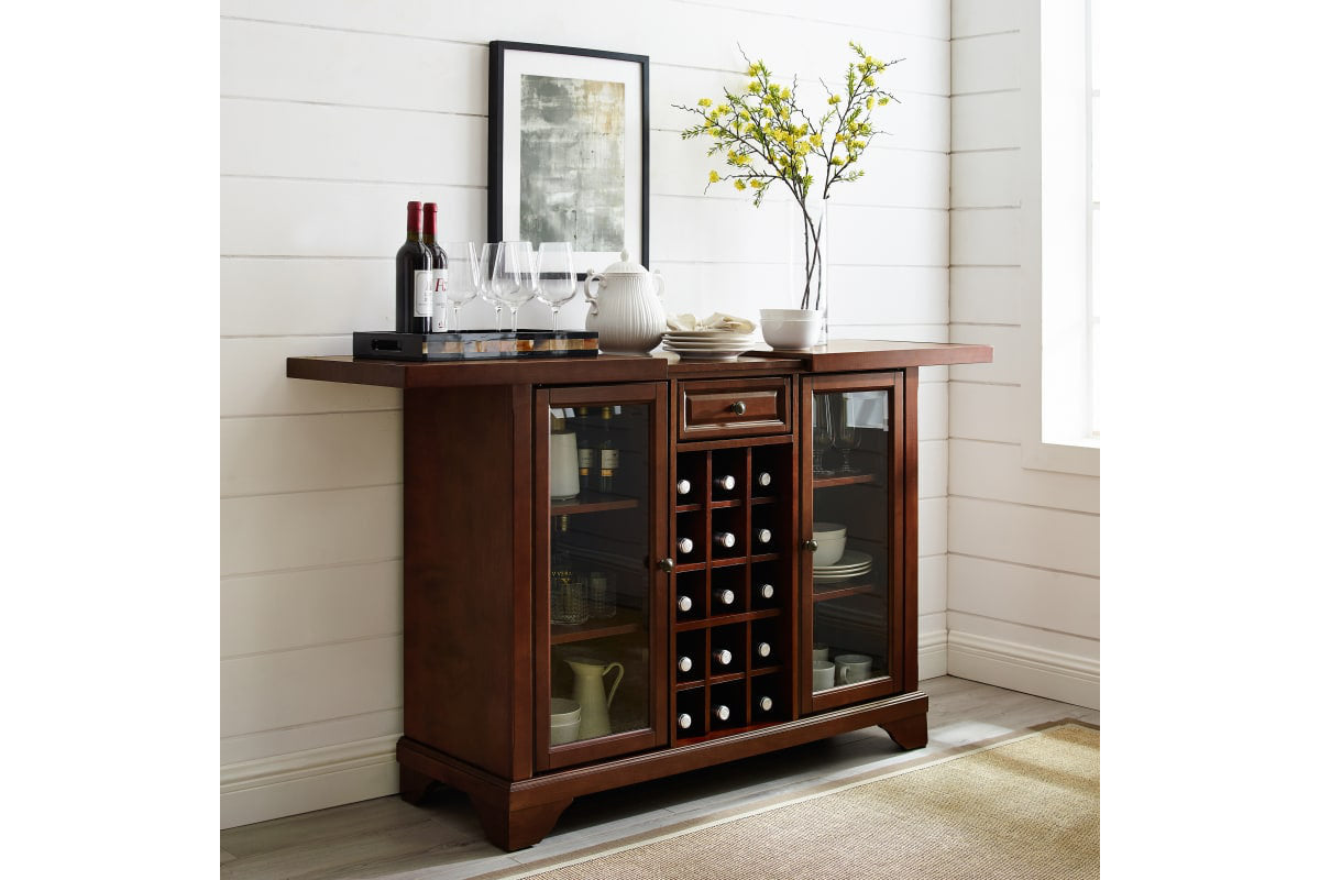 Lafayette Sliding Top Bar Cabinet - Mahogany