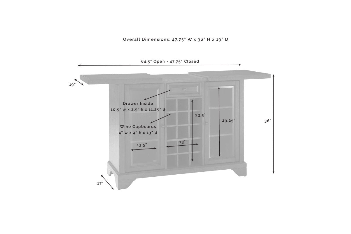 Lafayette Sliding Top Bar Cabinet - Mahogany