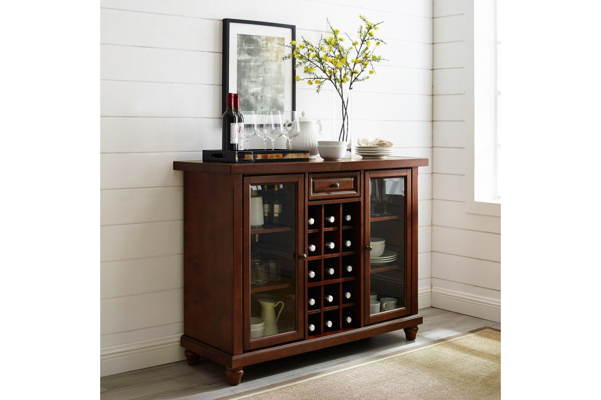 Cambridge Sliding Top Bar Cabinet - Mahogany