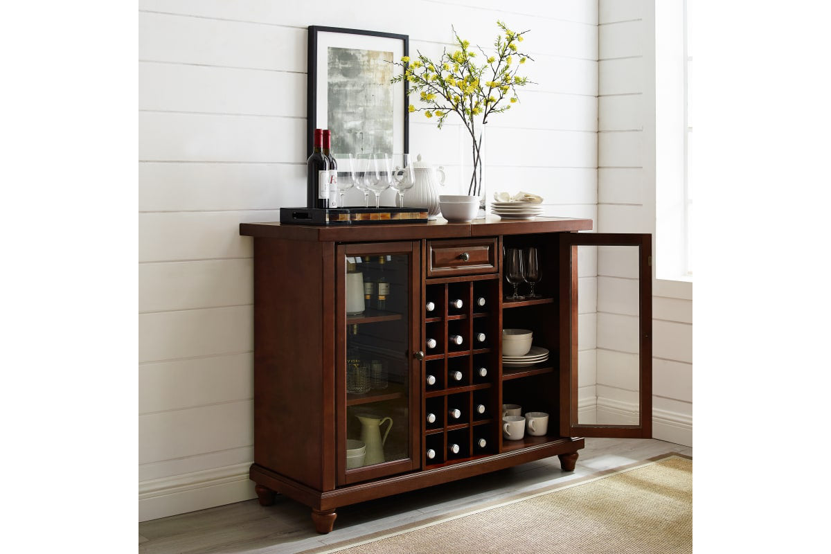 Cambridge Sliding Top Bar Cabinet - Mahogany