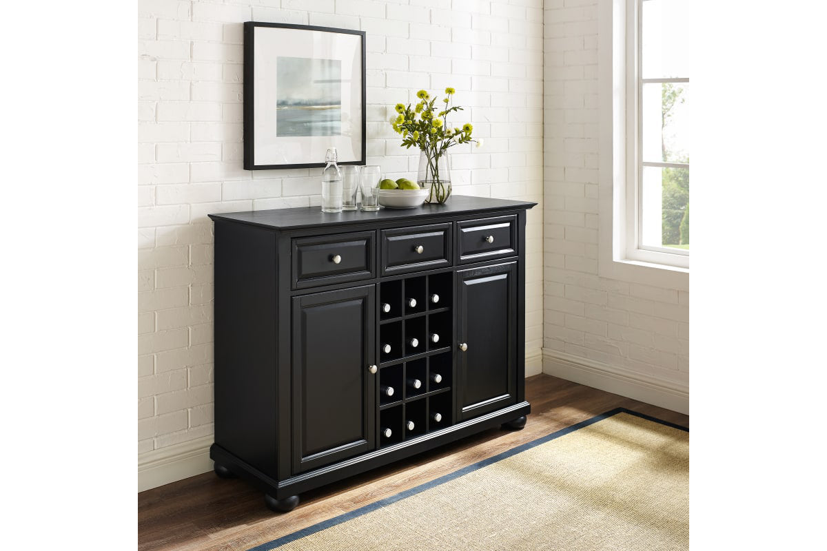 Alexandria Sideboard Cabinet W/Wine Storage - Black