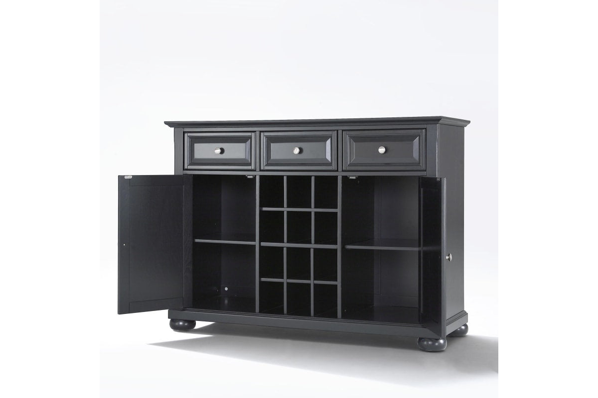 Alexandria Sideboard Cabinet W/Wine Storage - Black