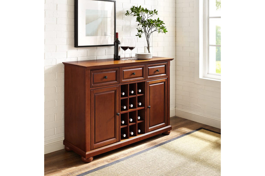 Alexandria Sideboard Cabinet W/Wine Storage - Cherry