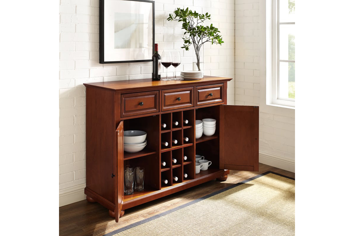 Alexandria Sideboard Cabinet W/Wine Storage - Cherry