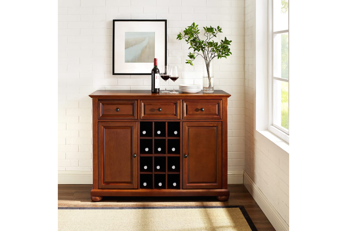 Alexandria Sideboard Cabinet W/Wine Storage - Cherry