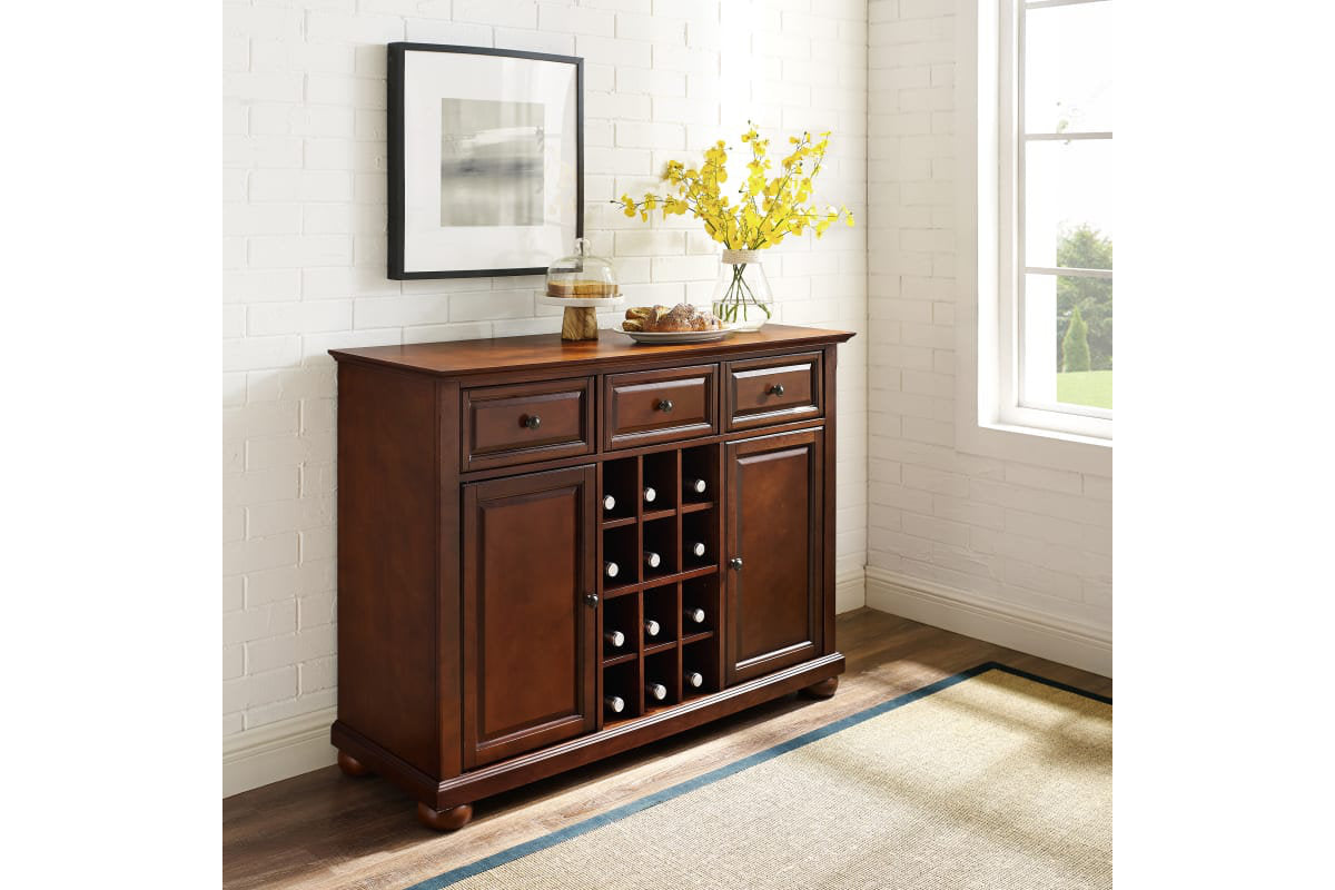 Alexandria Sideboard Cabinet W/Wine Storage - Mahogany