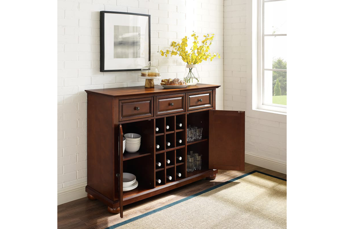 Alexandria Sideboard Cabinet W/Wine Storage - Mahogany