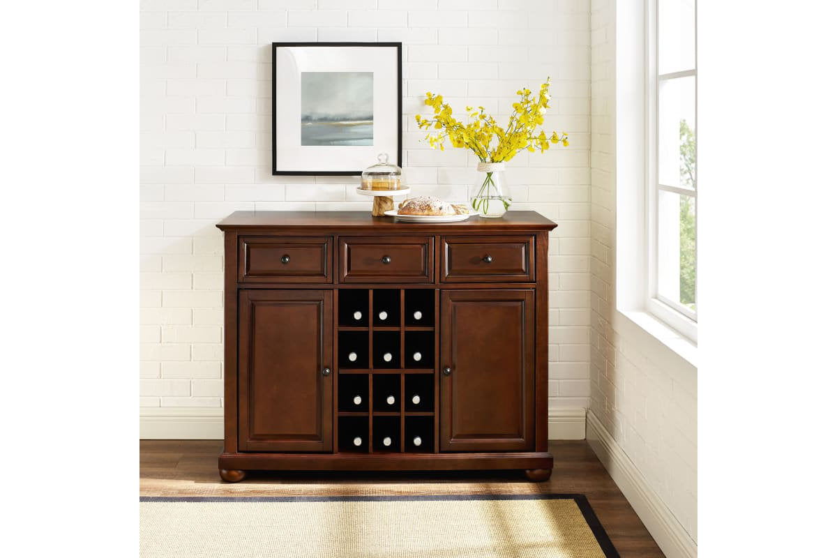 Alexandria Sideboard Cabinet W/Wine Storage - Mahogany