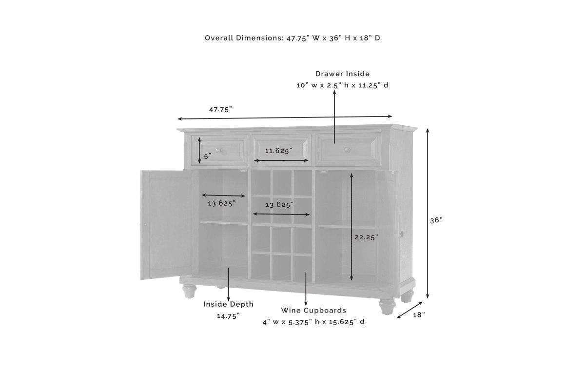 Cambridge Sideboard Cabinet W/Wine Storage - Cherry