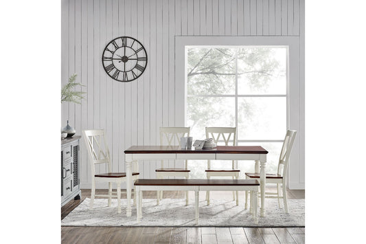 Shelby 6 Piece Dining Set - Distressed White