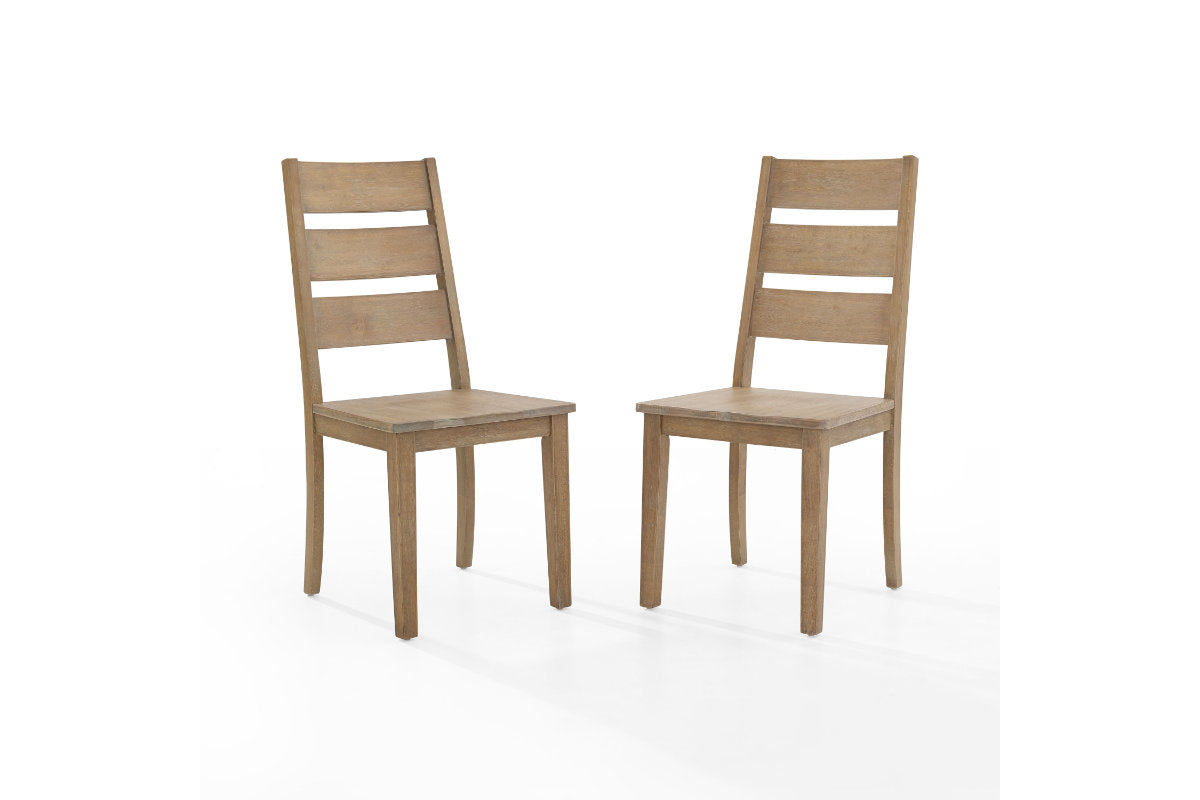 Joanna 2Pc Ladder Back Chair Set - Rustic Brown