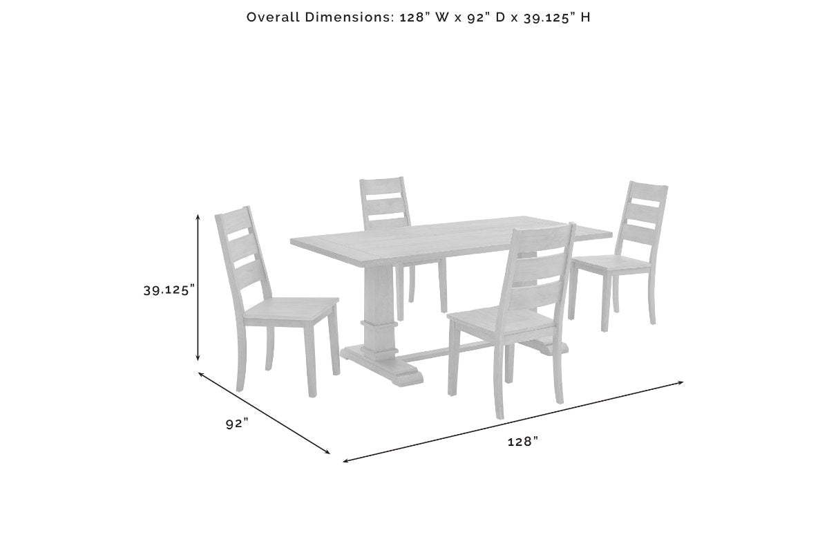 Joanna 5Pc Dining Set W/Ladder Back Chairs - Rustic Brown