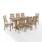 Joanna 9Pc Dining Set W/Ladder and Upholstered Back Chairs - Rustic Brown