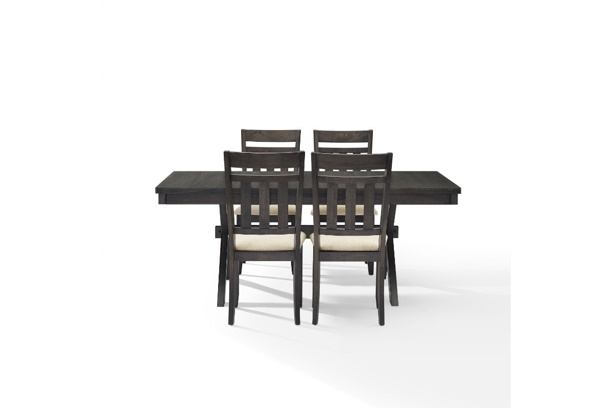 Hayden 5Pc  Dining Set W/Slat Back Chairs - Slate