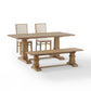 Joanna 4Pc Dining Set W/Bench and Upholstered Chairs - Rustic Brown