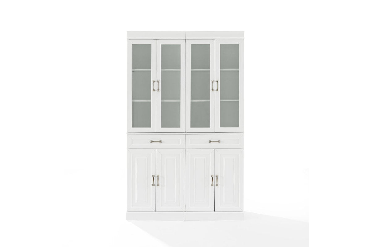 Stanton 2Pc Glass Door Pantry Set - White