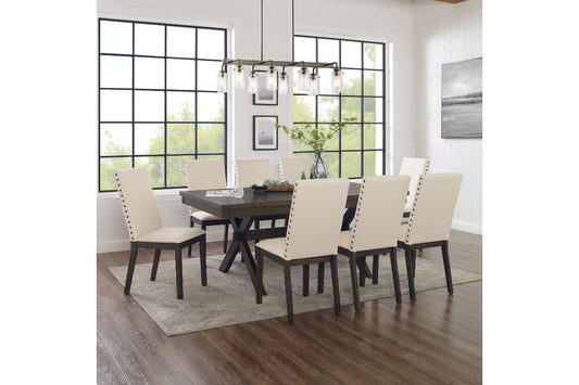 Hayden 9Pc Dining Set W/Upholstered Chairs - Slate