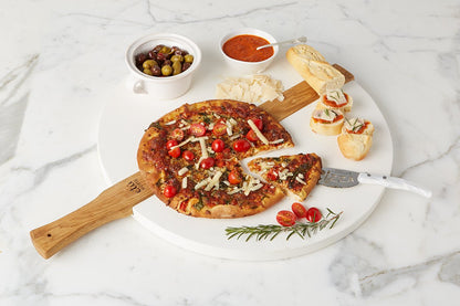 Pizza board, white round Italian, large.