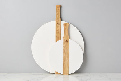 Pizza board, white round Italian, large.