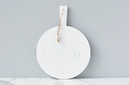 Charcuterie board, white round mod, small.
