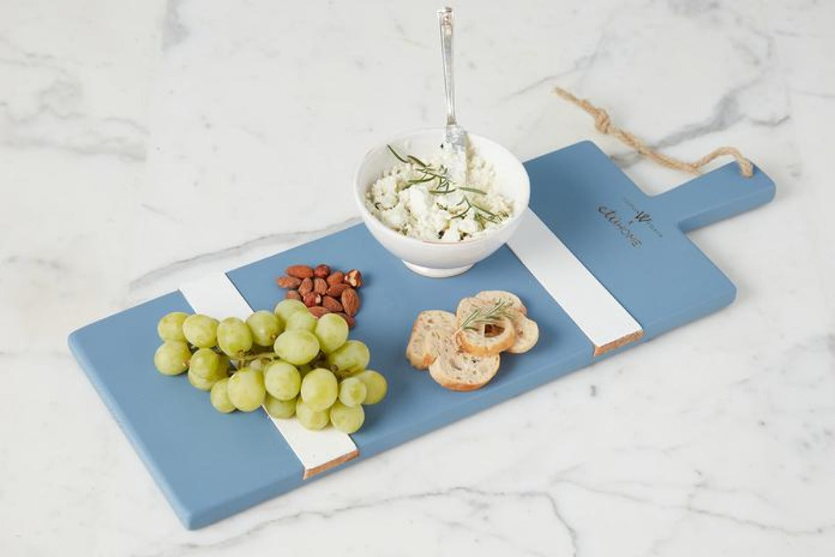 Caitlin Wilson French Blue/White Rectangle Mod Charcuterie Board, Small