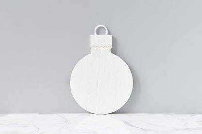 Charcuterie board, white mod ornament, small.