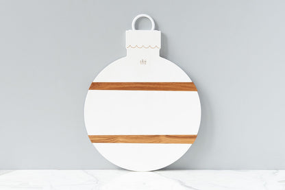 Charcuterie board, white mod ornament, large.