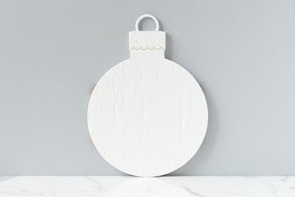 Charcuterie board, white mod ornament, large.