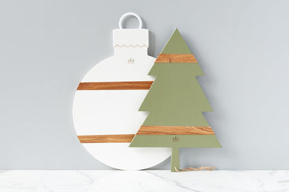 Charcuterie board, white mod ornament, large.