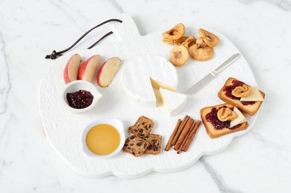 Charcuterie board, white mod pumpkin, small.