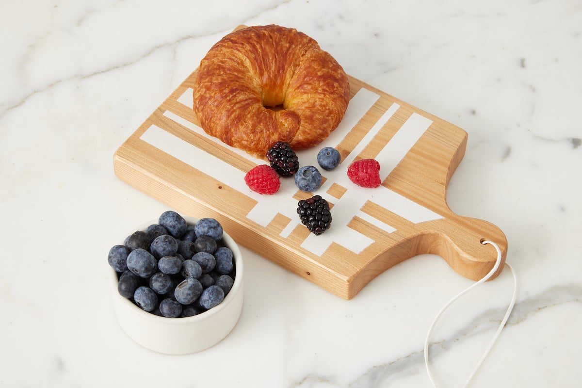 White Tartan Serving Board, Small