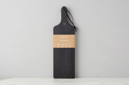 Tapas plank set in black, set of two.