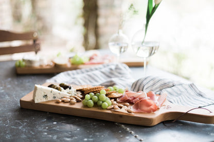 Tapas plank set in natural wood, set of two.