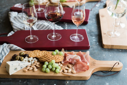 Tapas plank set in natural wood, set of two.