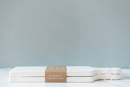 Tapas plank set in white, set of two.