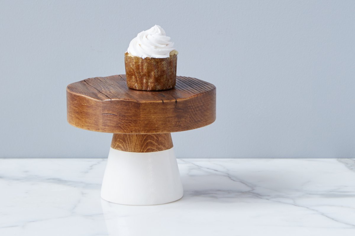 White Mod Block Cake Stand, Small