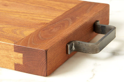 Cutting board with wood oiling wax, farmhouse, large.