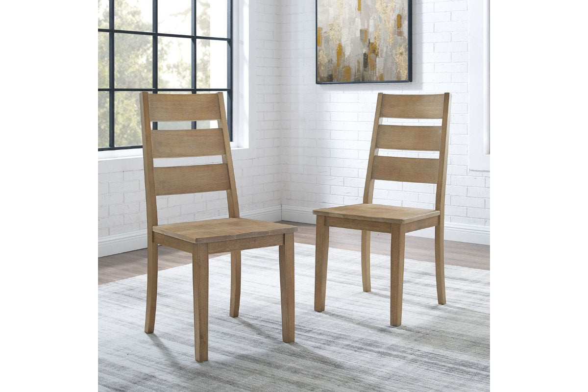 Joanna 2Pc Ladder Back Chair Set - Rustic Brown