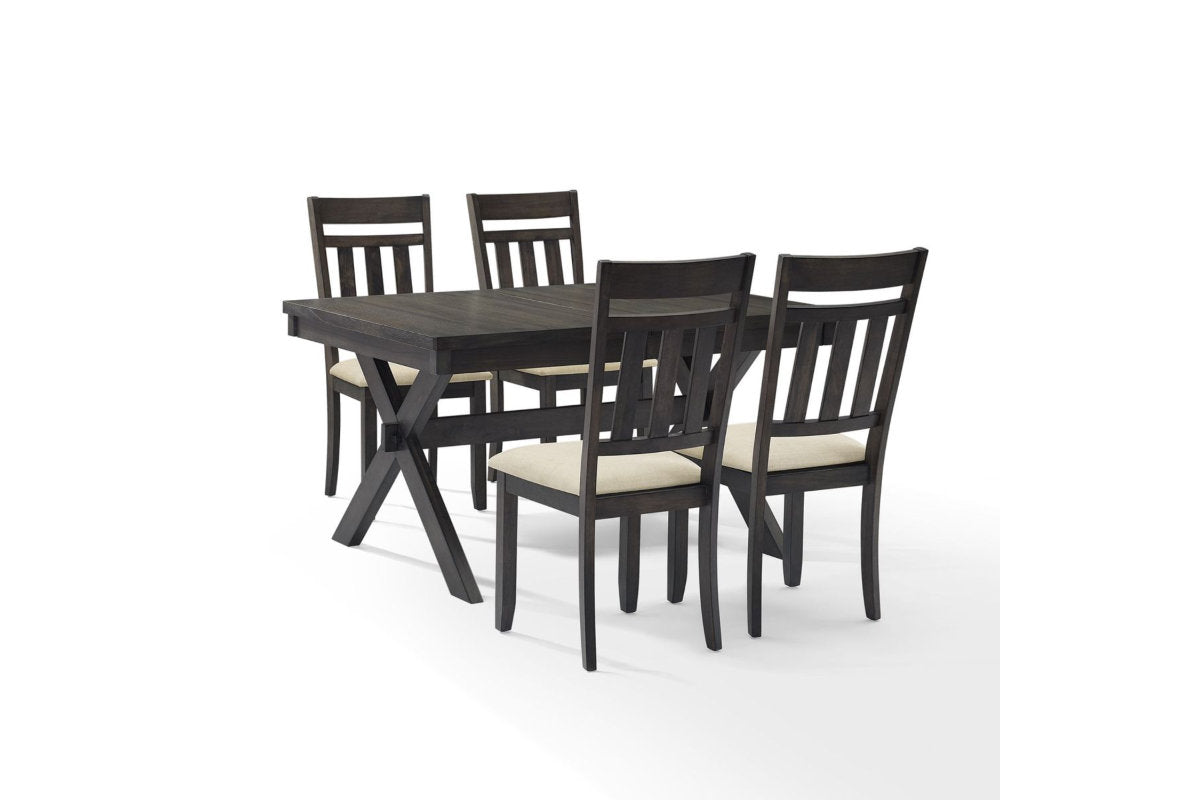 Hayden 5Pc  Dining Set W/Slat Back Chairs - Slate