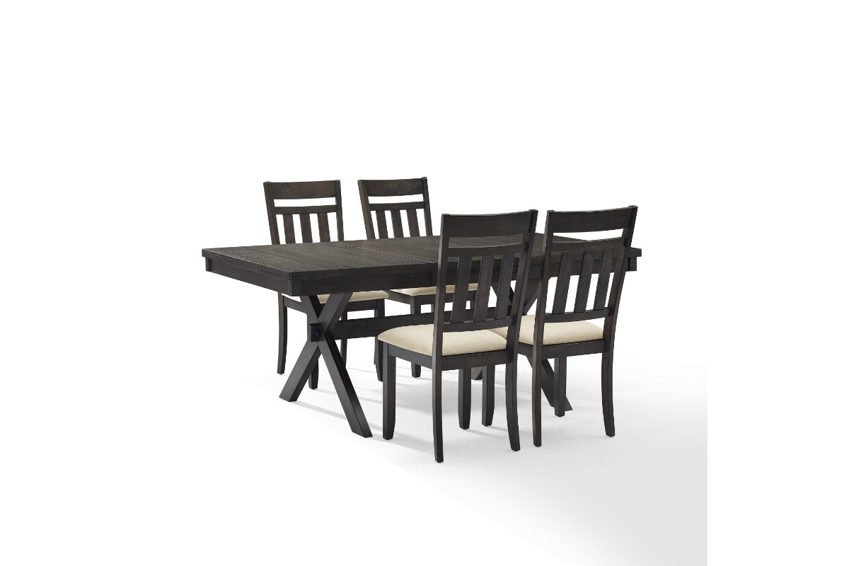 Hayden 5Pc  Dining Set W/Slat Back Chairs - Slate