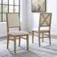 Joanna 2Pc Upholstered Back Chair Set - Rustic Brown