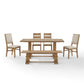 Joanna 6Pc Dining Set W/Ladder Back and Upholstered Chairs - Rustic Brown