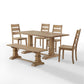 Joanna 6Pc Dining Set W/Bench and Ladder Back Chairs - Rustic Brown