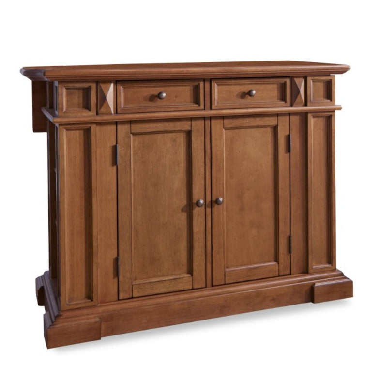 Americana Oak Finish Kitchen Island W/Drop Leaf