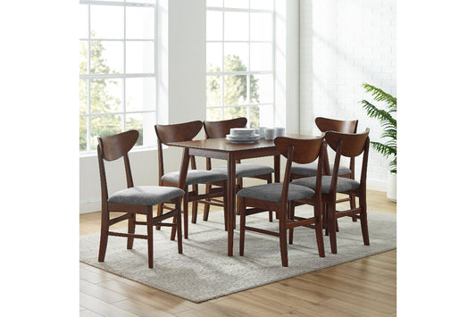Landon 7Pc Dining Set W/Wood Chairs - Mahogany