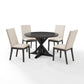 Hayden 5Pc Round Dining Set W/Upholstered Chairs - Slate